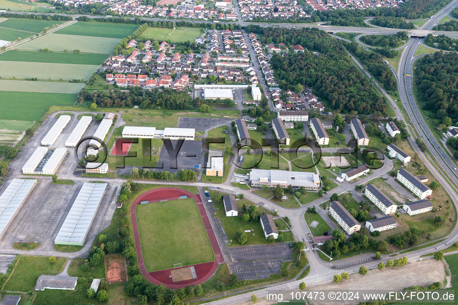 Vue aérienne de Quartier Rinkenbergerhof in Speyer dans le département Rhénanie-Palatinat, Allemagne