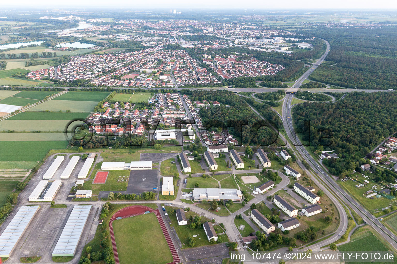 Vue aérienne de Quartier Rinkenbergerhof in Speyer dans le département Rhénanie-Palatinat, Allemagne