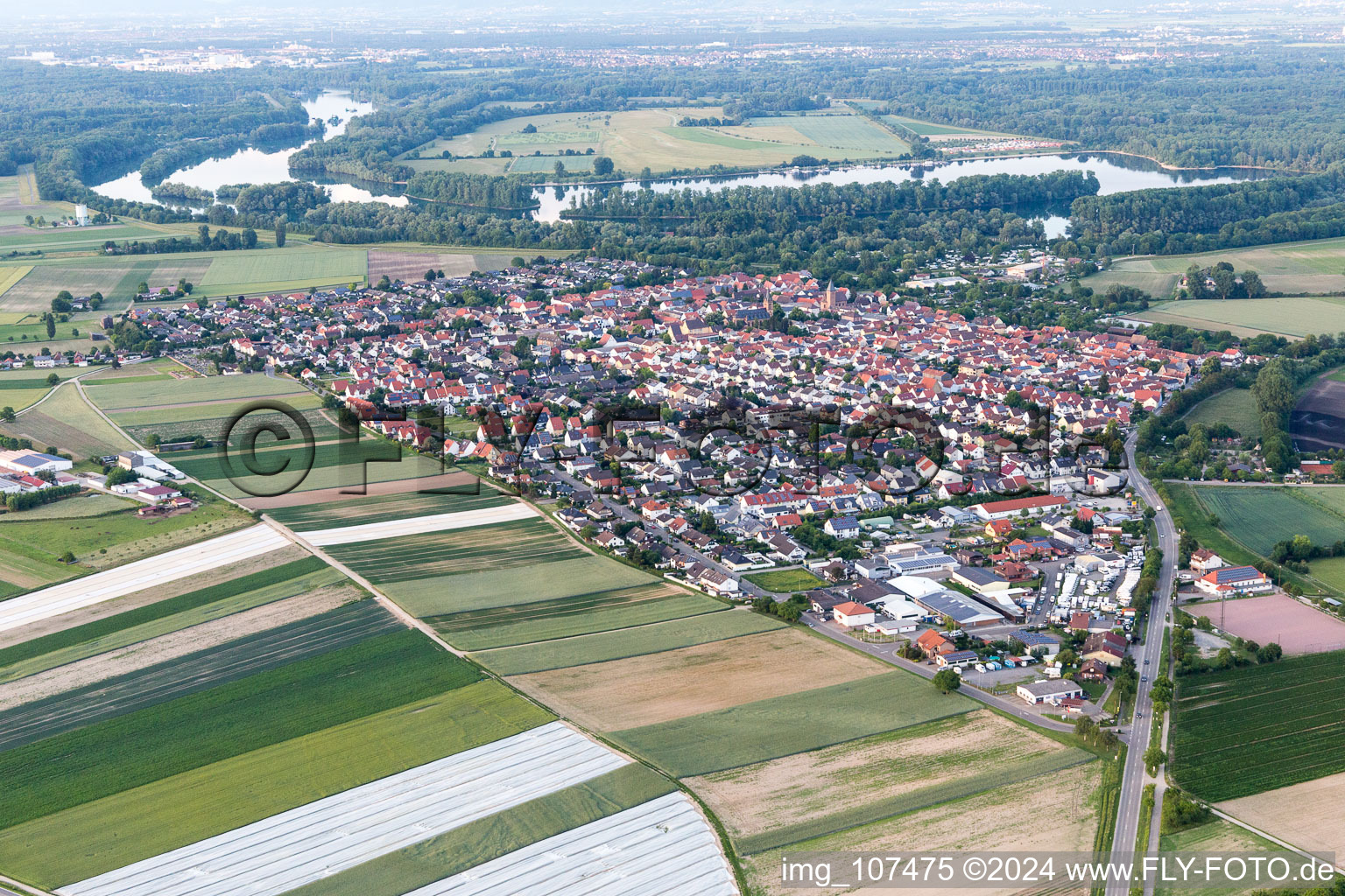 Enregistrement par drone de Otterstadt dans le département Rhénanie-Palatinat, Allemagne