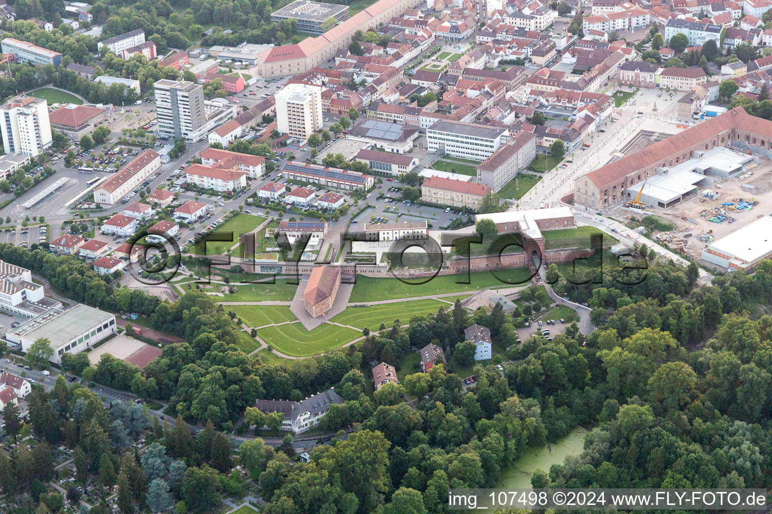 Vue oblique de Germersheim dans le département Rhénanie-Palatinat, Allemagne