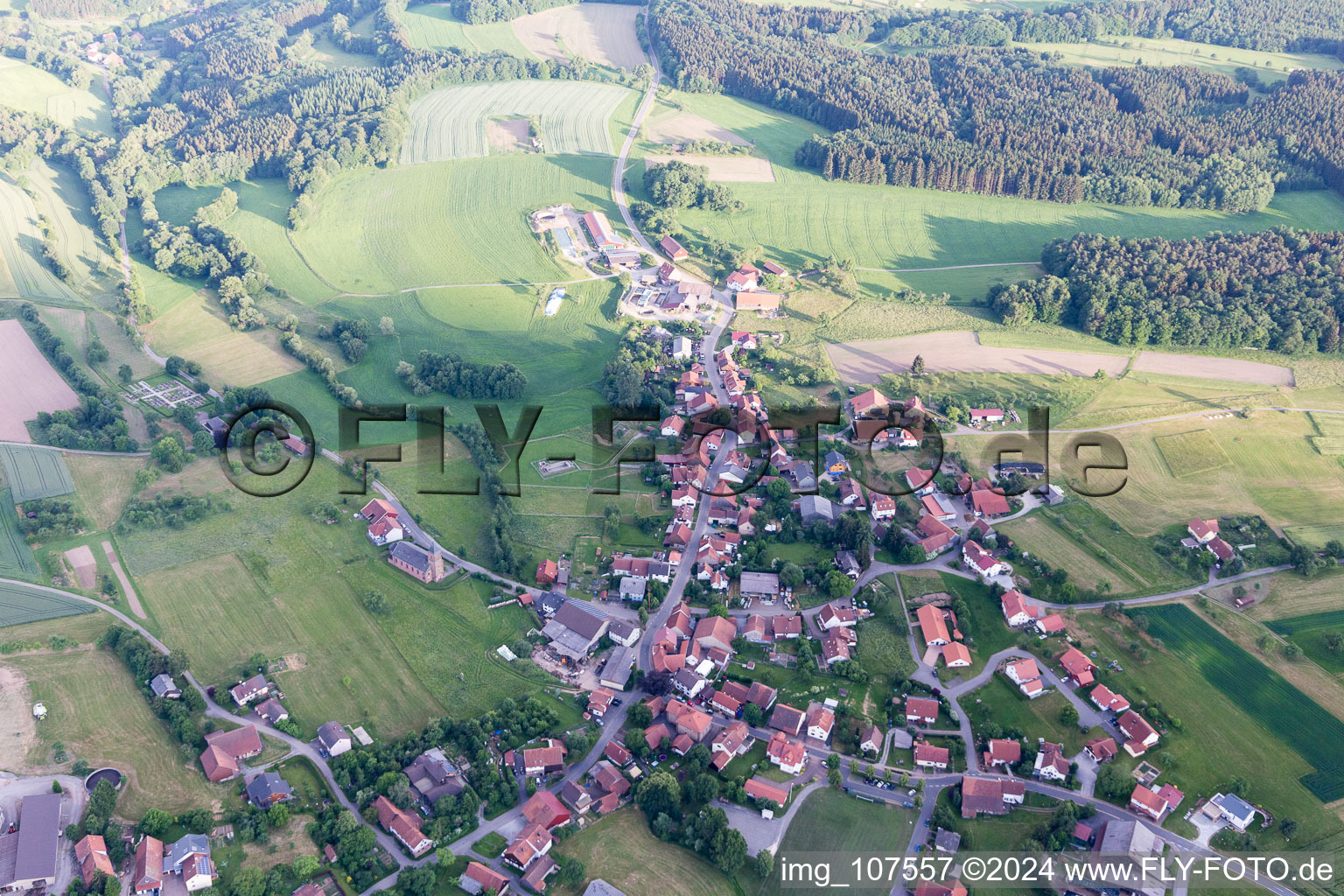 Vue aérienne de Donebach dans le département Bade-Wurtemberg, Allemagne