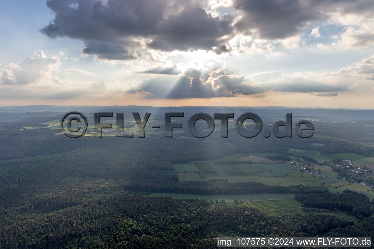 Vue aérienne de Langenelz dans le département Bade-Wurtemberg, Allemagne