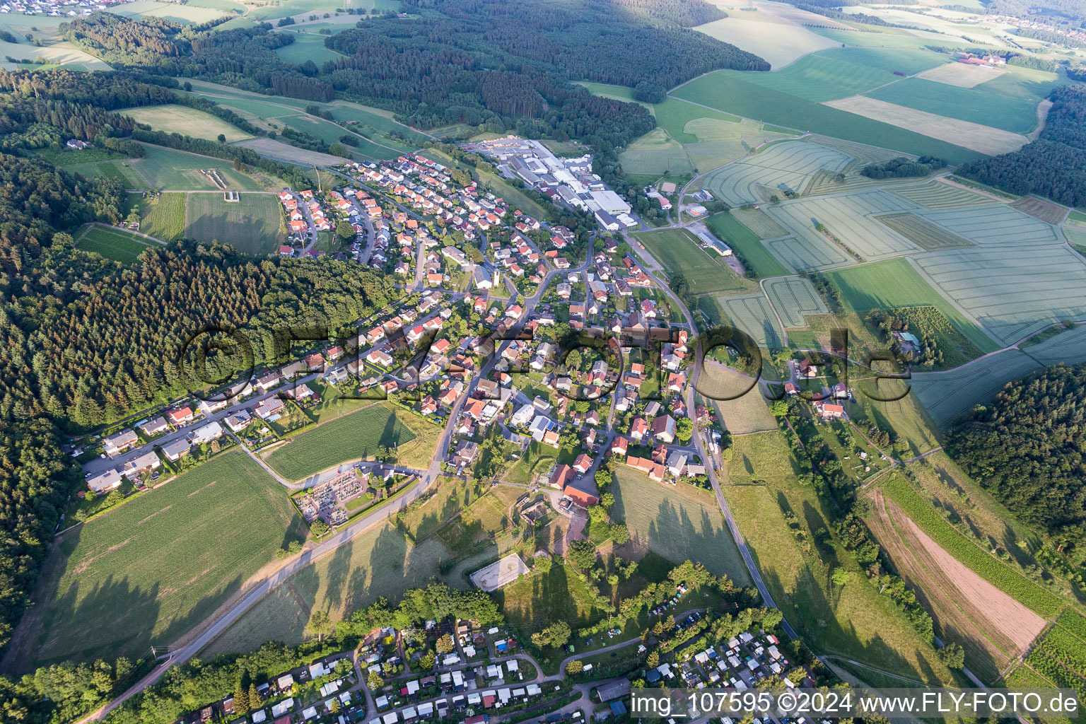 Vue aérienne de Quartier Krumbach in Limbach dans le département Bade-Wurtemberg, Allemagne