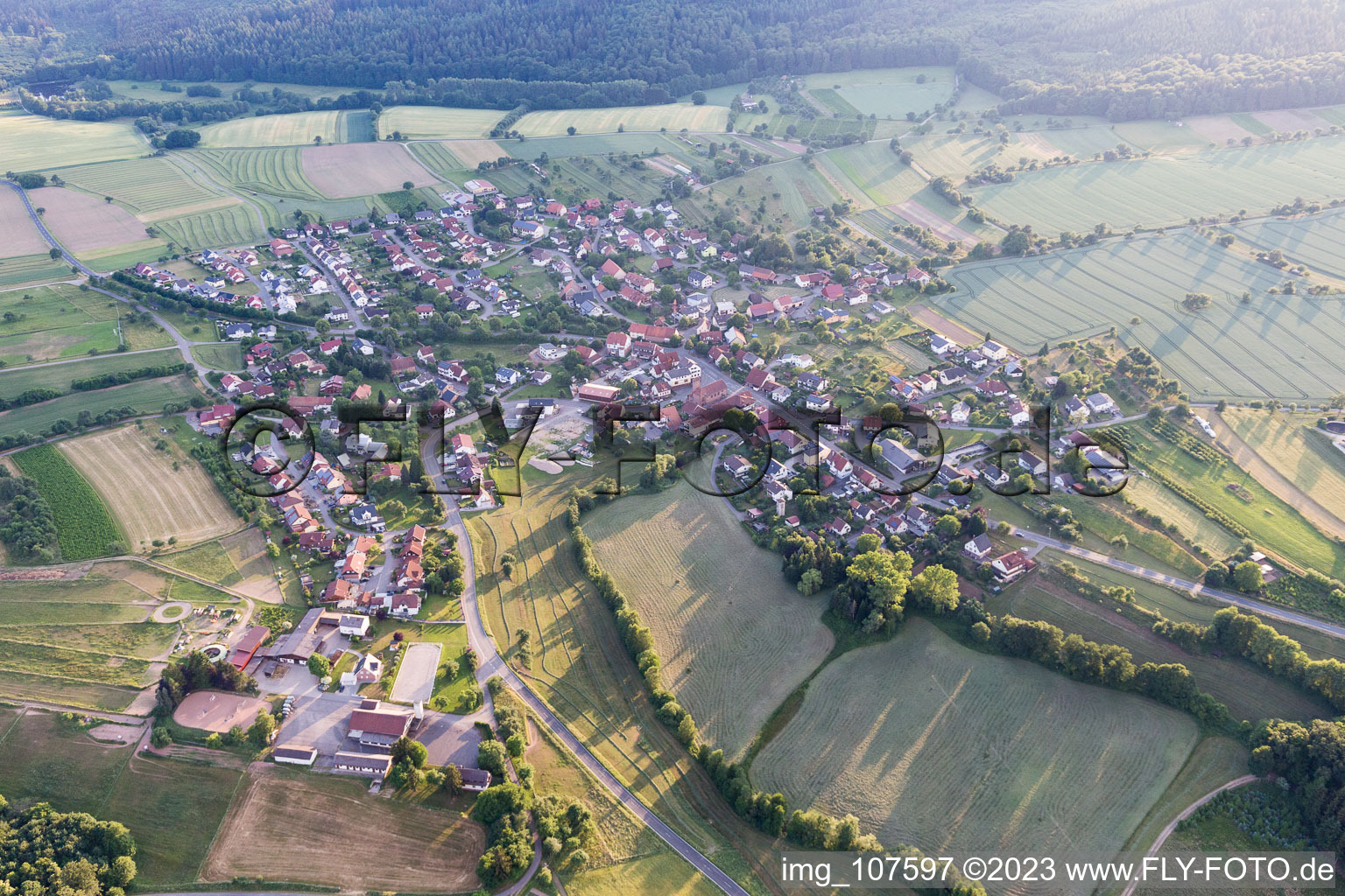 Vue aérienne de Robern dans le département Bade-Wurtemberg, Allemagne