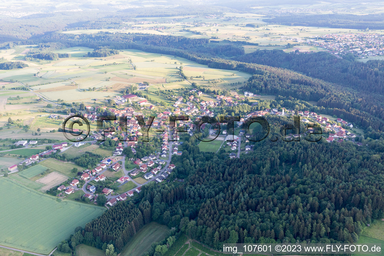 Vue aérienne de Trienz dans le département Bade-Wurtemberg, Allemagne