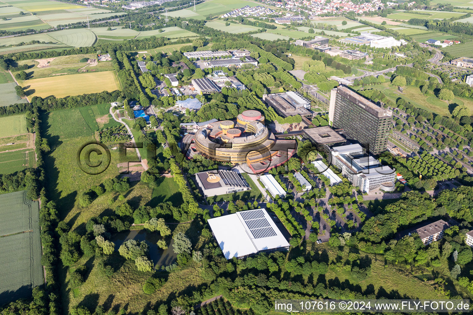 Quartier Lerchenberg in Mainz dans le département Rhénanie-Palatinat, Allemagne d'en haut