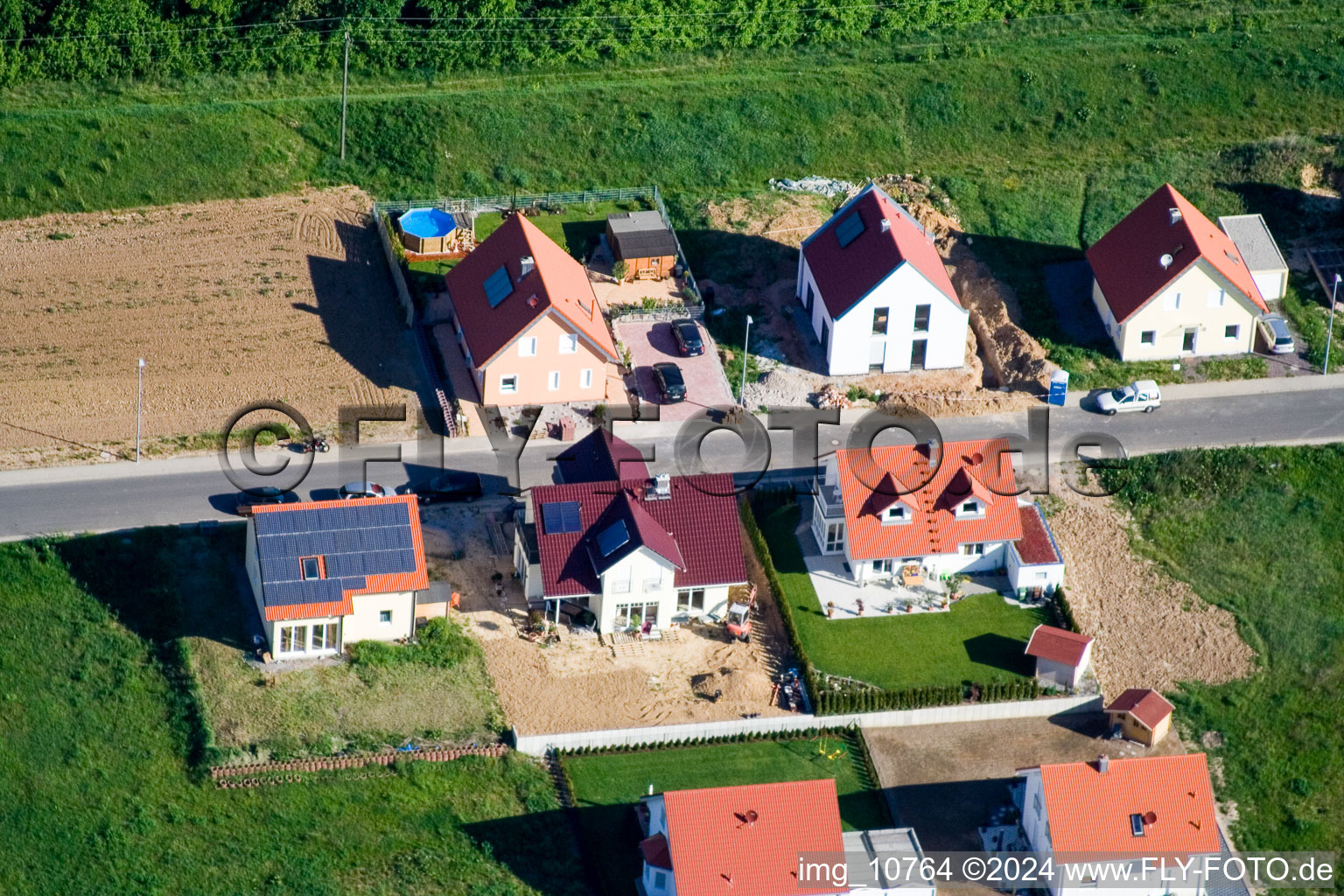 Vue oblique de Quartier Schaidt in Wörth am Rhein dans le département Rhénanie-Palatinat, Allemagne