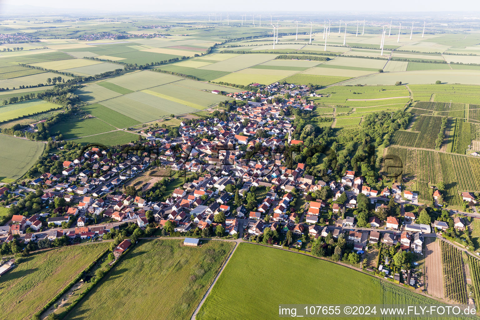 Quartier Heßloch in Dittelsheim-Heßloch dans le département Rhénanie-Palatinat, Allemagne du point de vue du drone