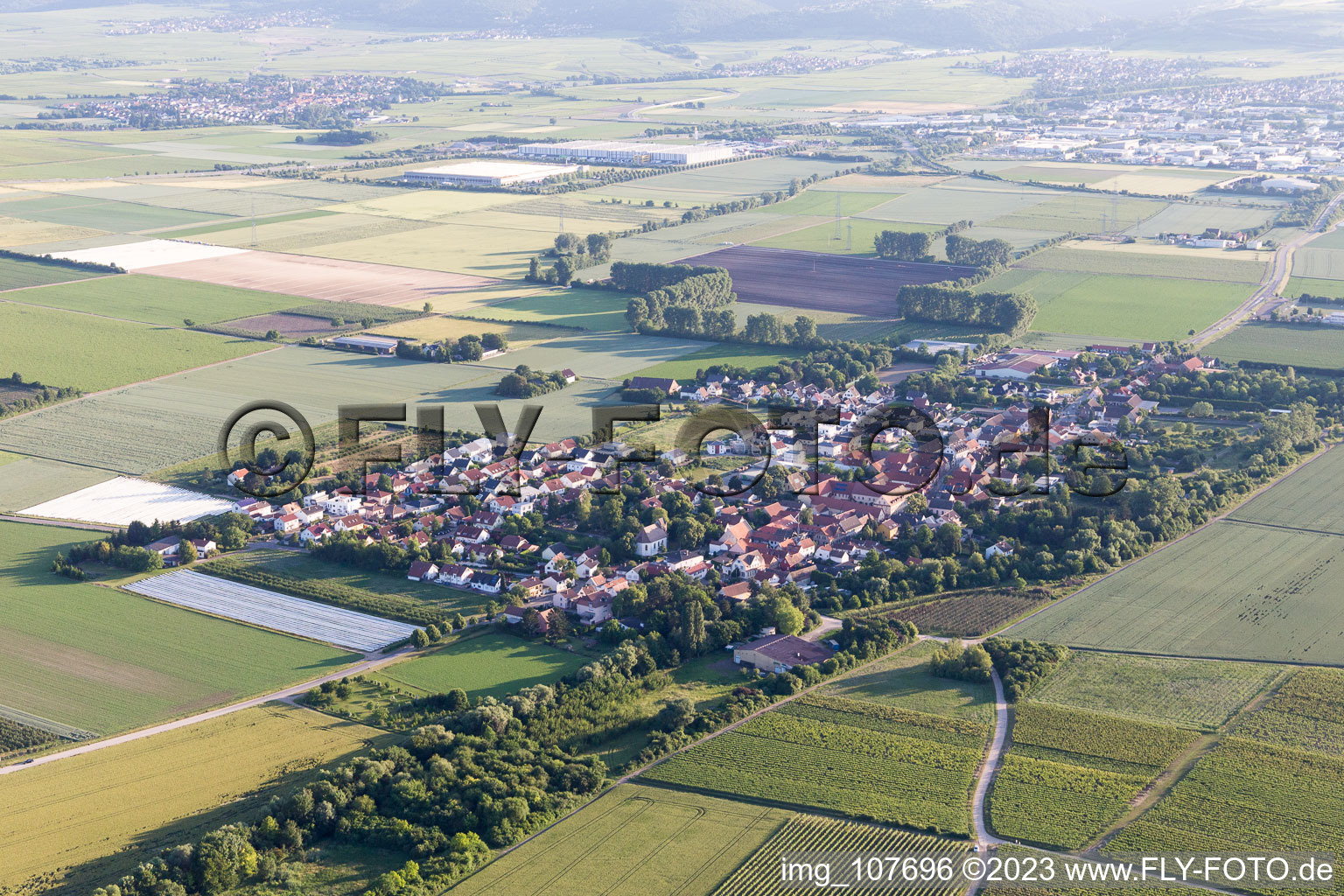 Vue aérienne de Obersülzen dans le département Rhénanie-Palatinat, Allemagne