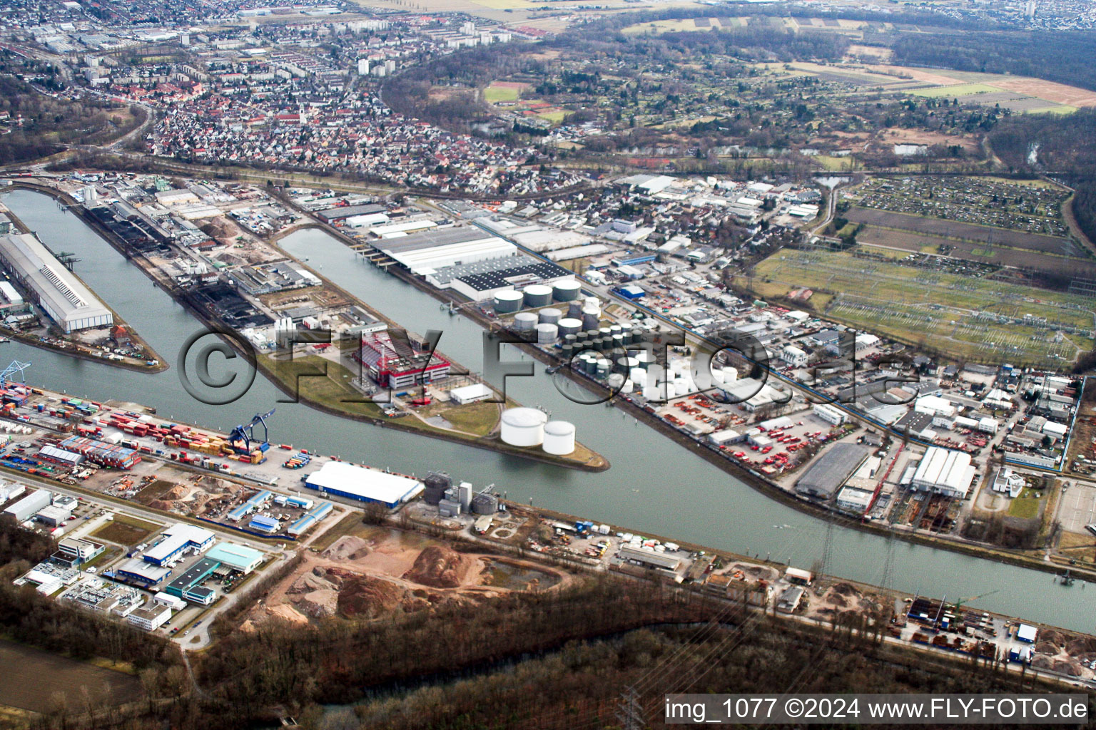 Image drone de Quartier Rheinhafen in Karlsruhe dans le département Bade-Wurtemberg, Allemagne