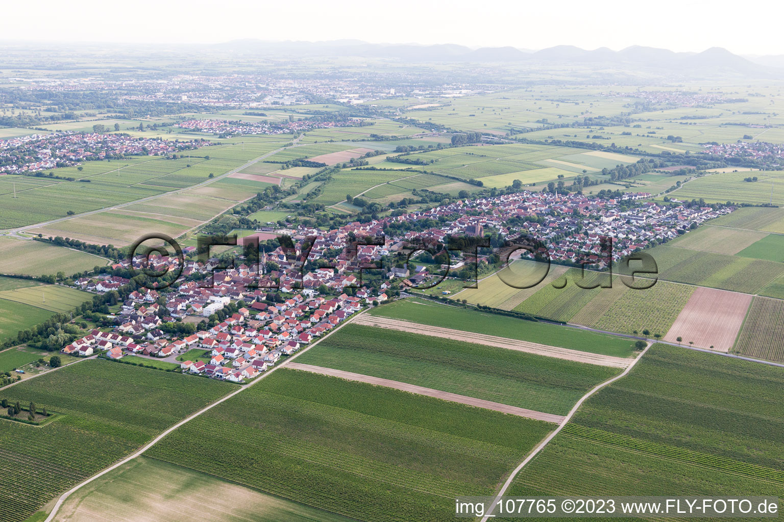 Essingen dans le département Rhénanie-Palatinat, Allemagne d'un drone