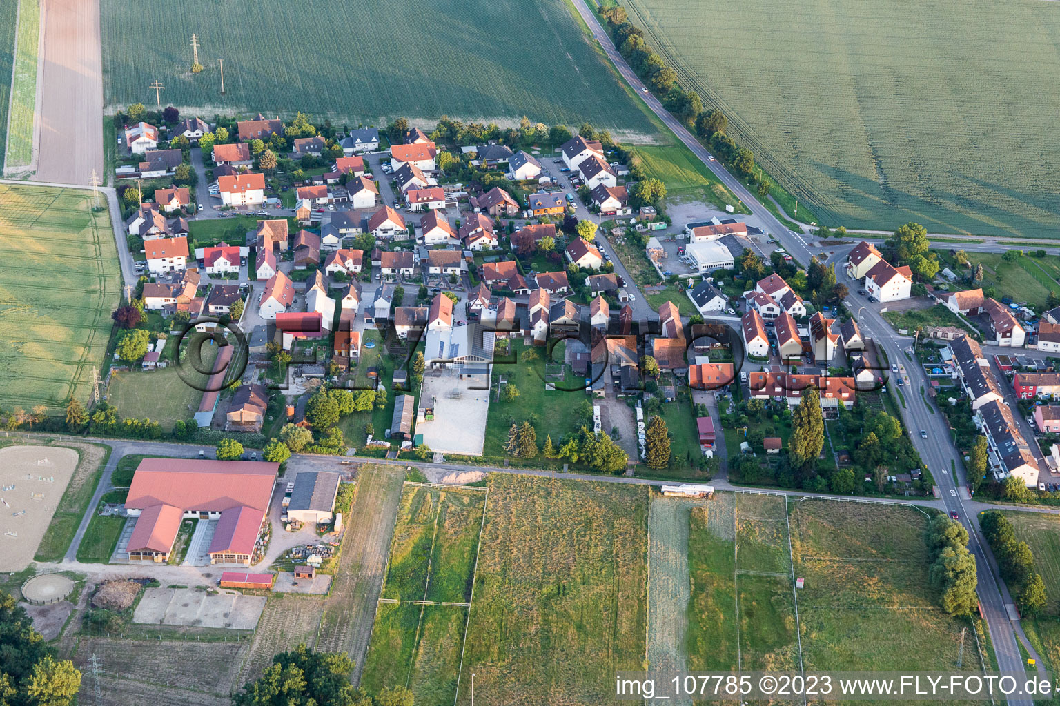 Quartier Minderslachen in Kandel dans le département Rhénanie-Palatinat, Allemagne vue d'en haut