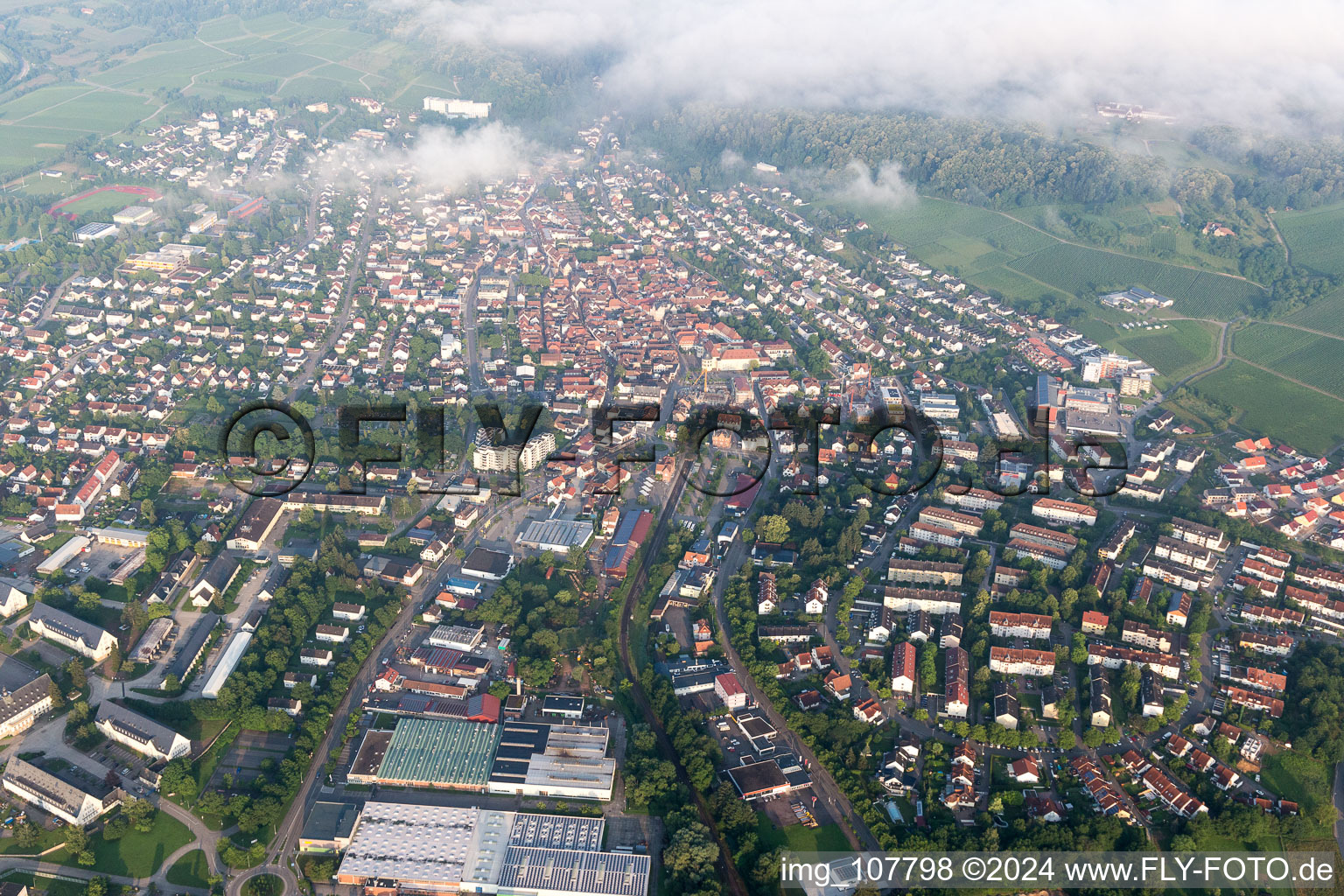 Bad Bergzabern dans le département Rhénanie-Palatinat, Allemagne vue du ciel