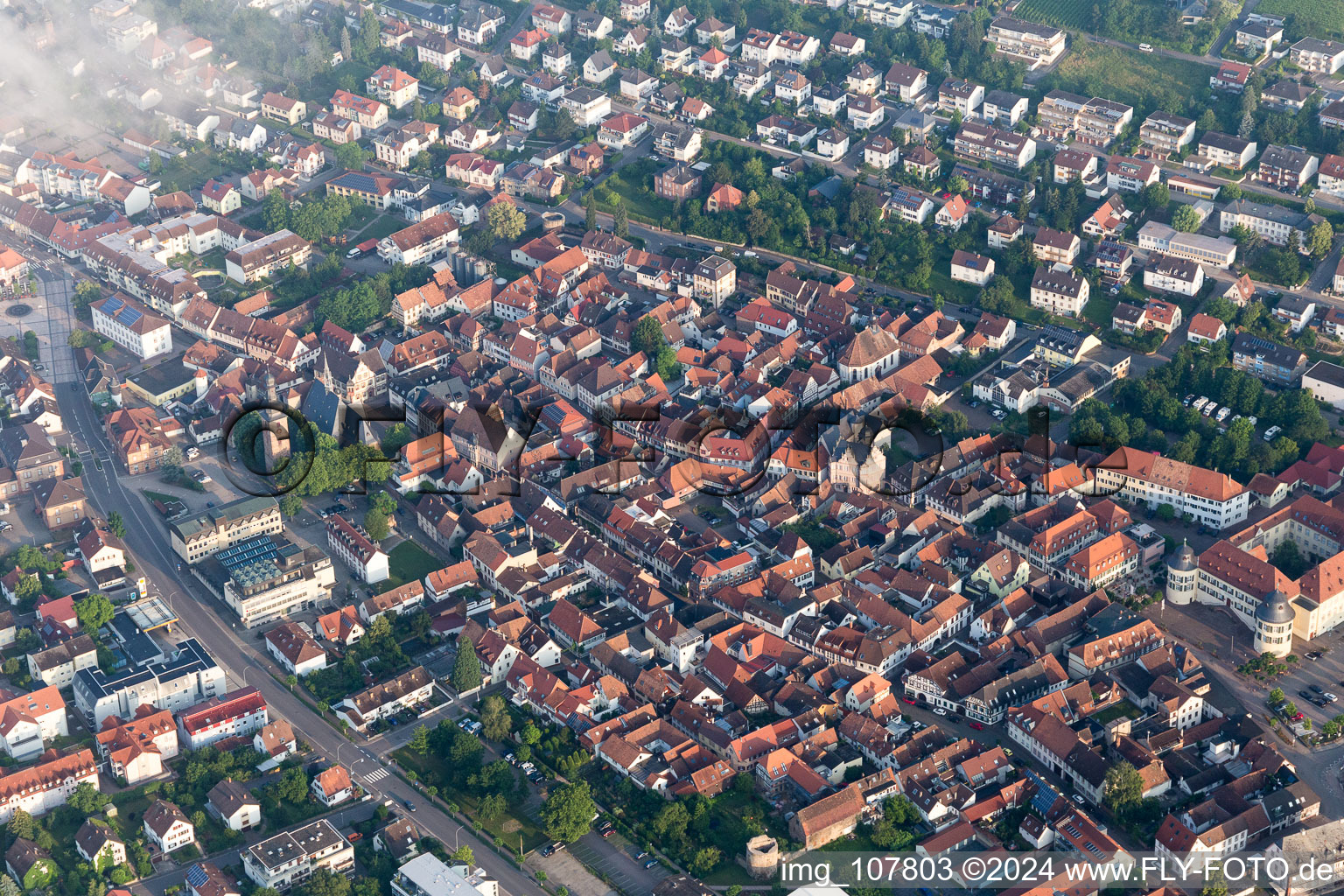 Bad Bergzabern dans le département Rhénanie-Palatinat, Allemagne vu d'un drone