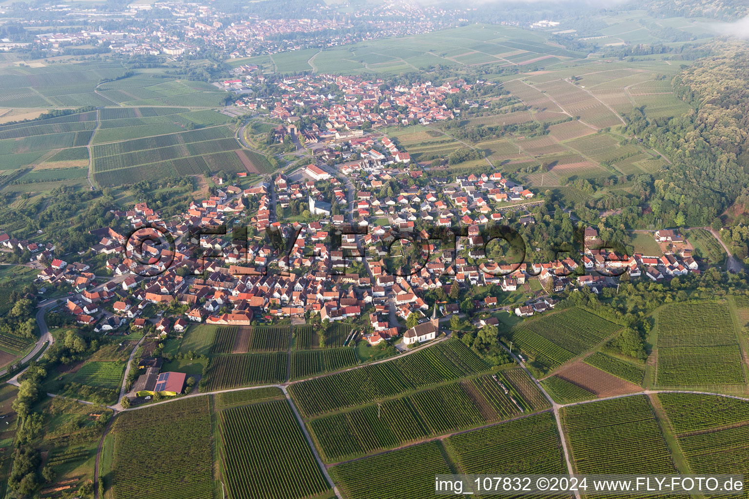 Enregistrement par drone de Quartier Rechtenbach in Schweigen-Rechtenbach dans le département Rhénanie-Palatinat, Allemagne