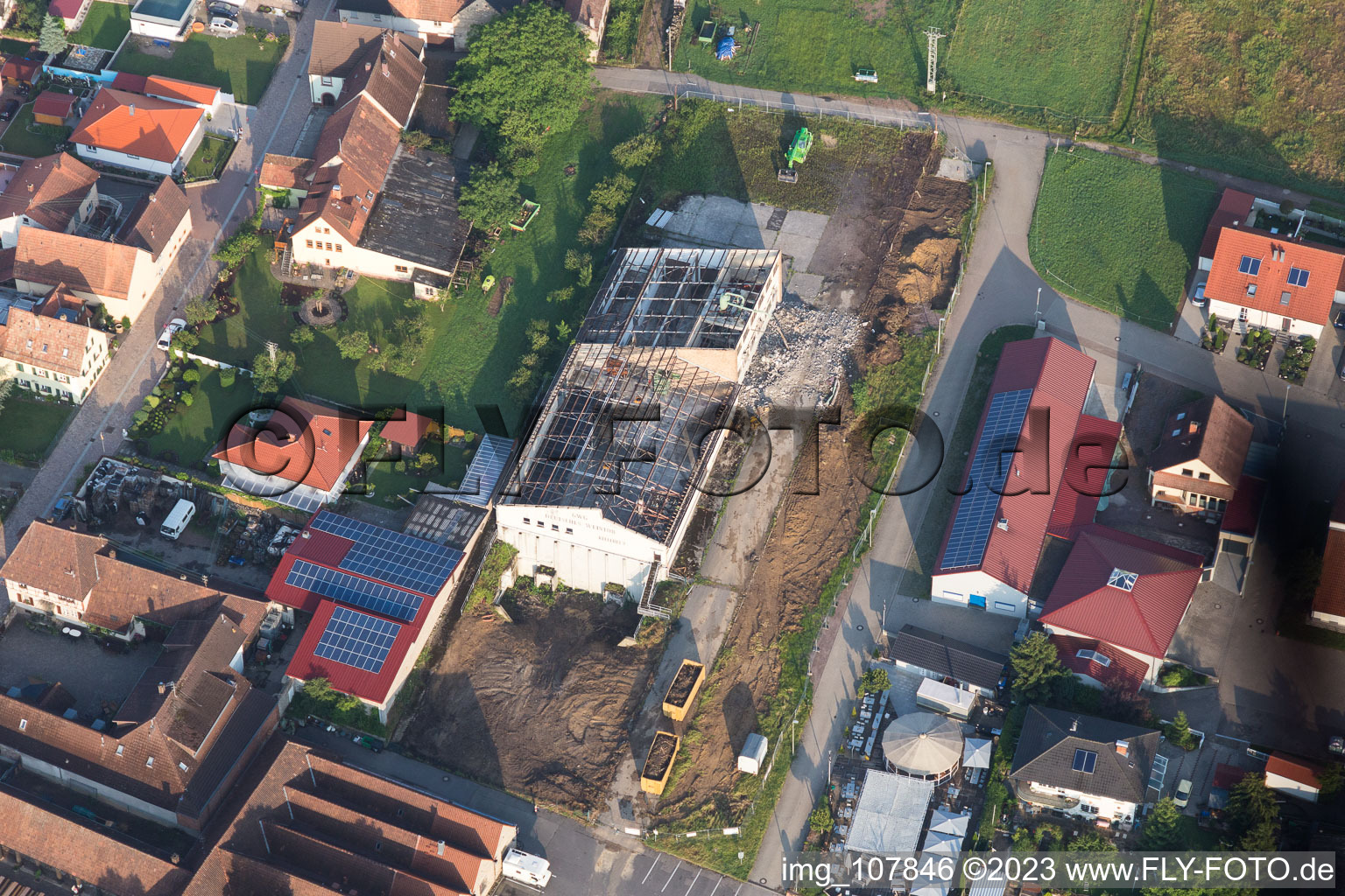 Quartier Rechtenbach in Schweigen-Rechtenbach dans le département Rhénanie-Palatinat, Allemagne depuis l'avion