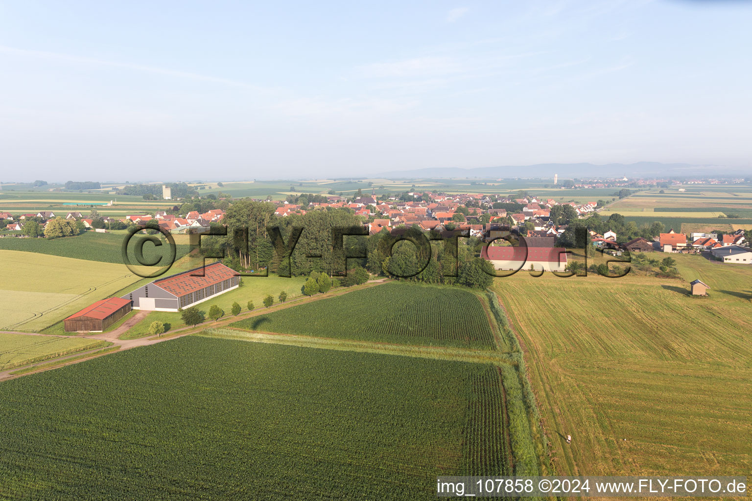 Salmbach dans le département Bas Rhin, France vue du ciel