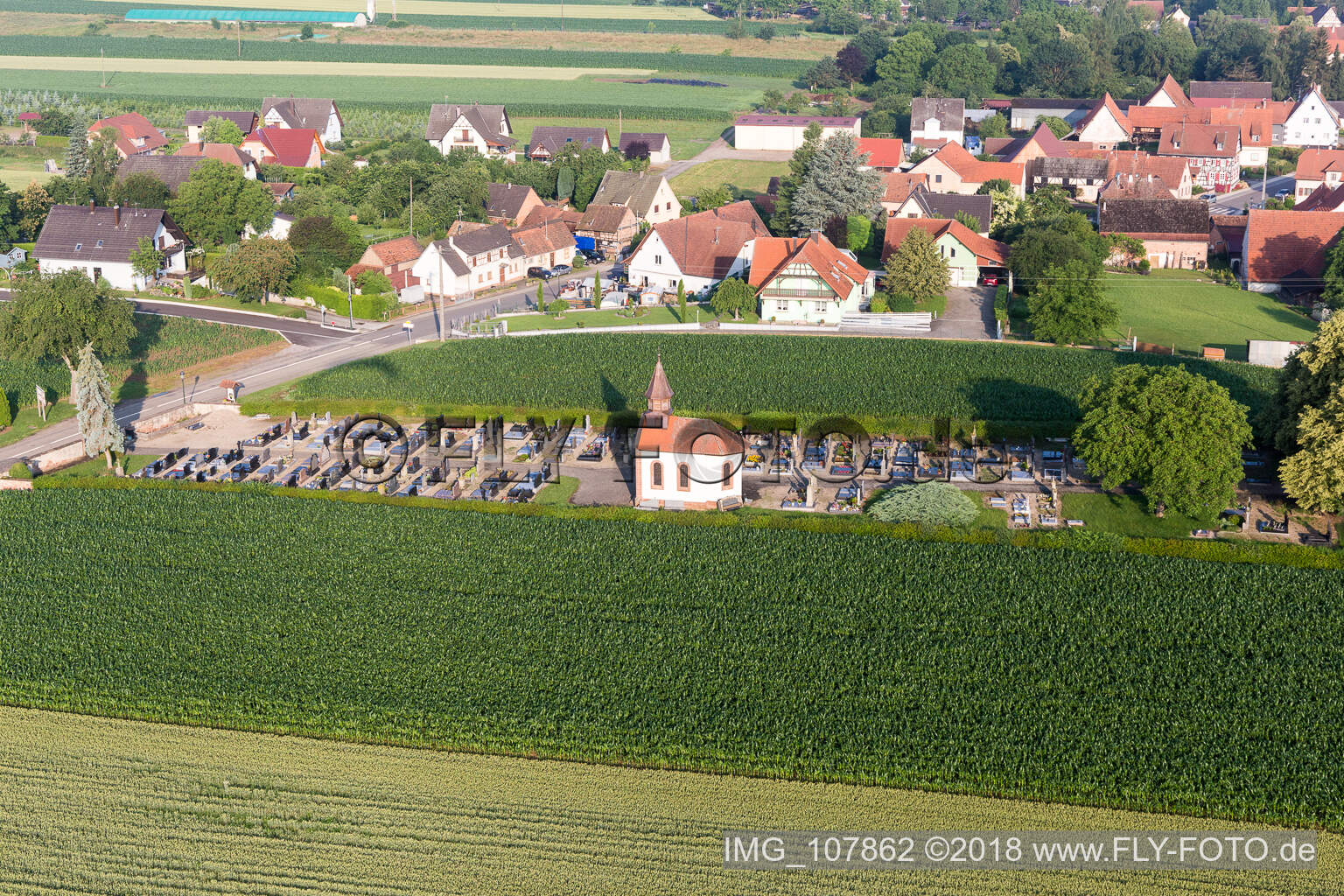 Image drone de Salmbach dans le département Bas Rhin, France