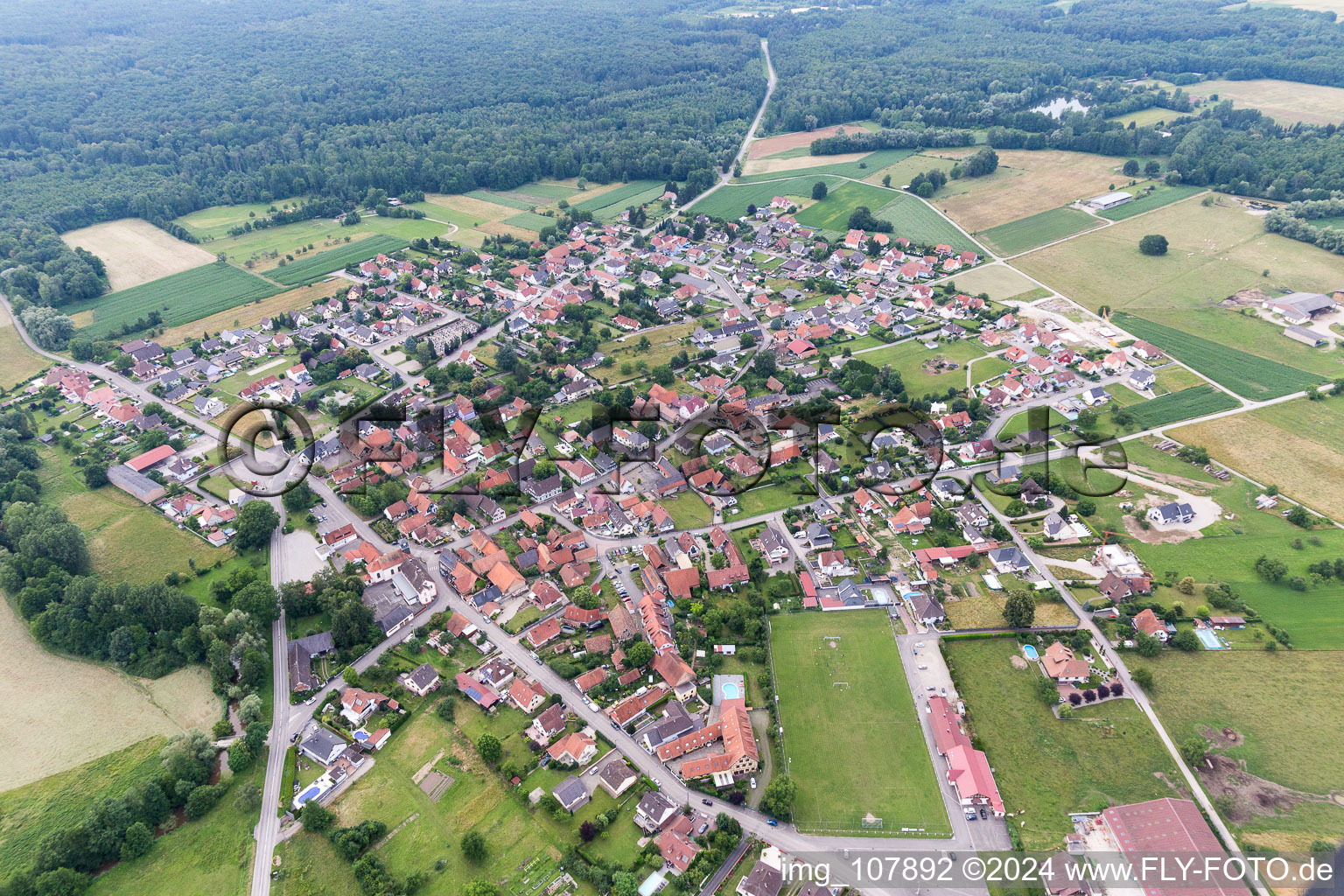 Vue oblique de Forstfeld dans le département Bas Rhin, France