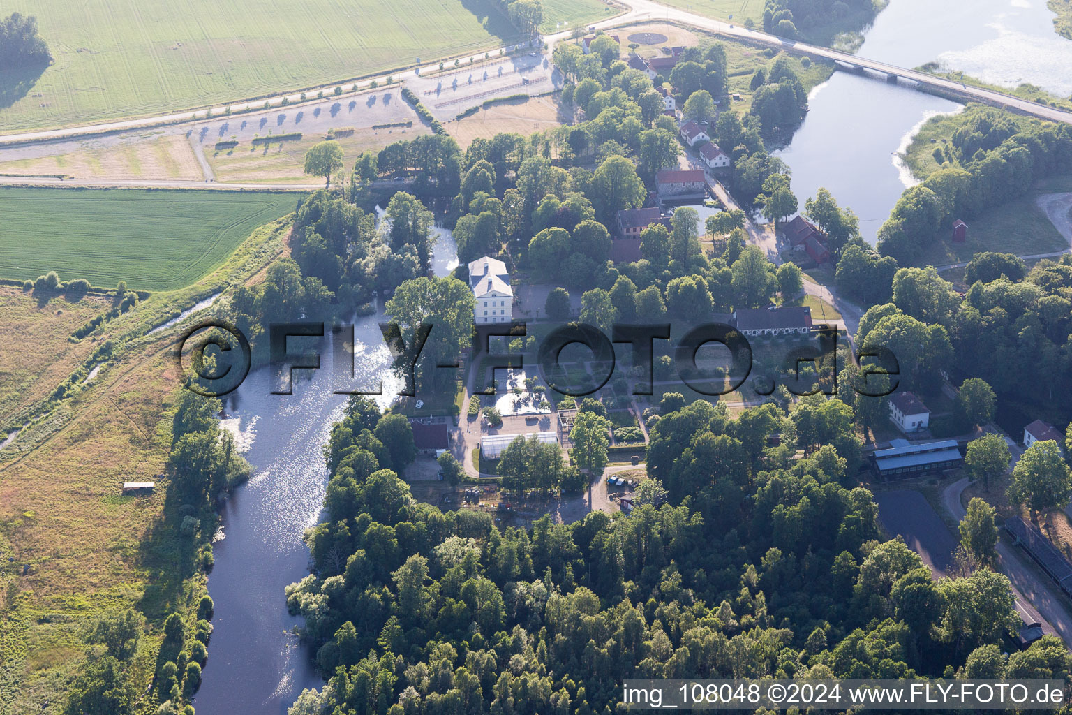 Vue aérienne de Odensjö dans le département Kronoberg, Suède