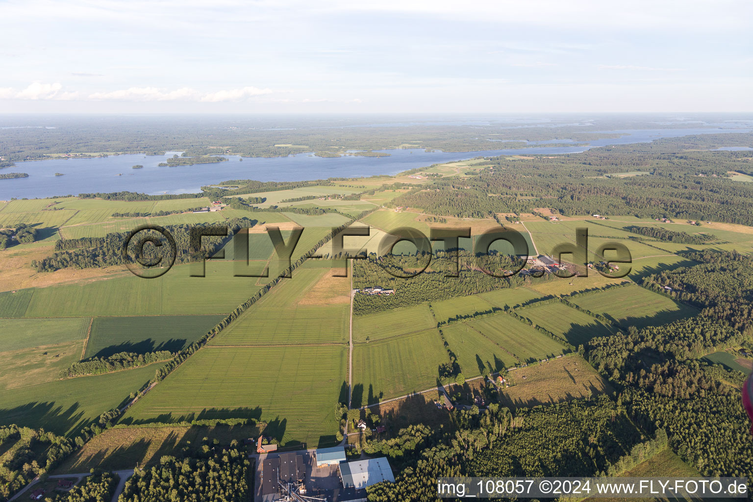 Vue aérienne de Grimslöv dans le département Kronobergs län, Suède