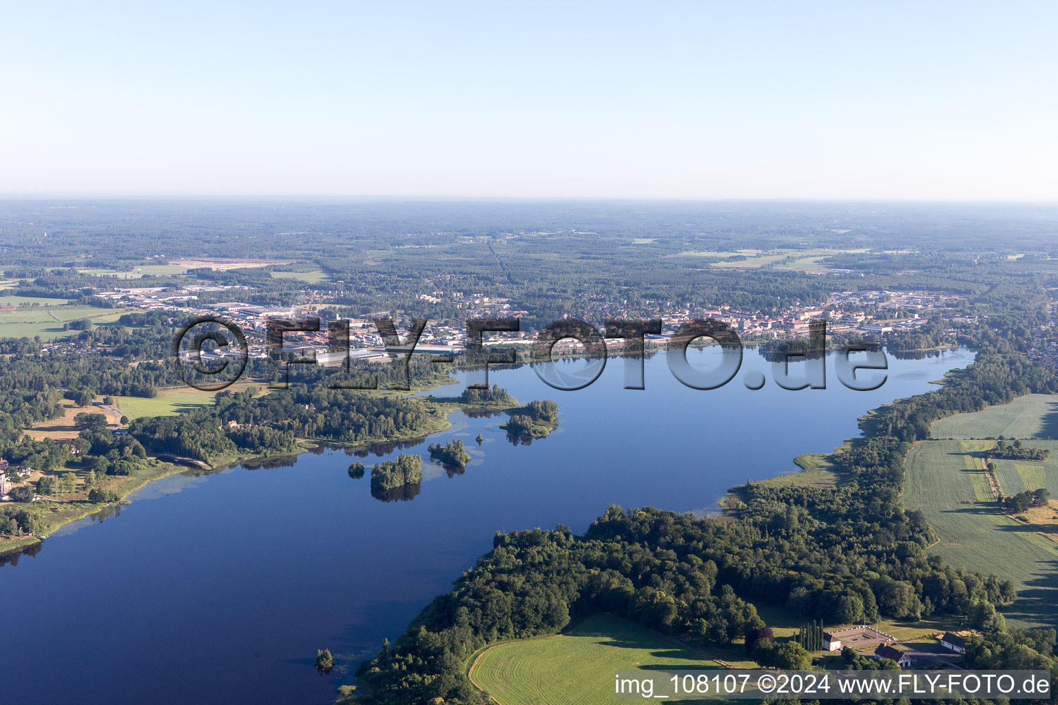 Vue aérienne de Benestad dans le département Kronoberg, Suède