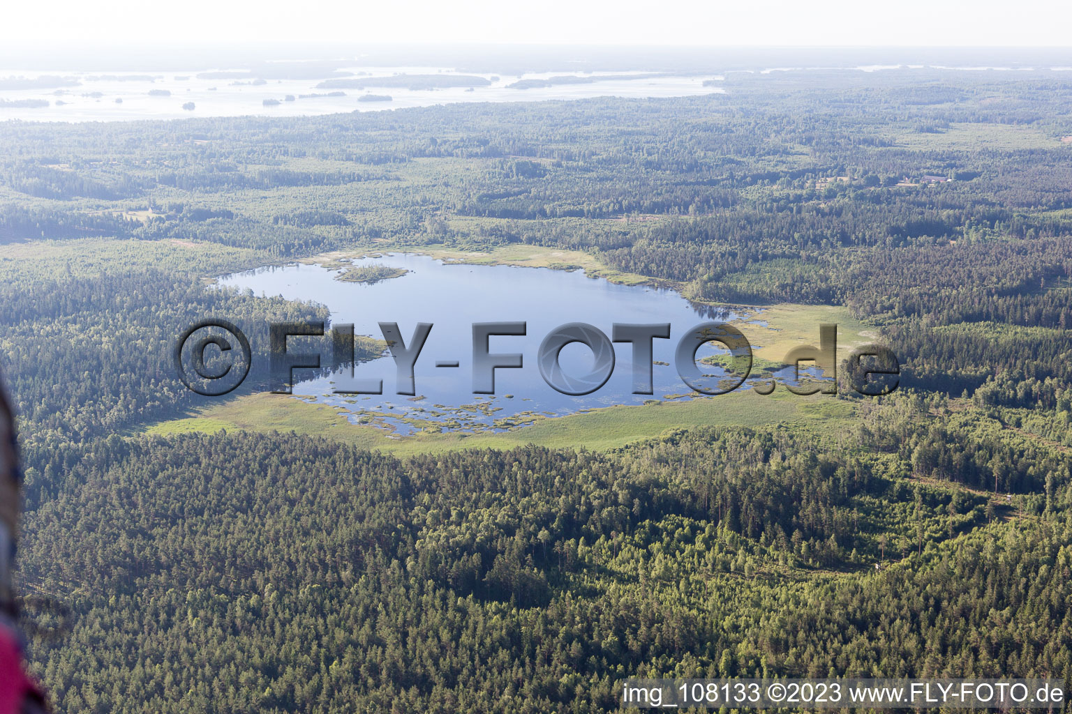 Vue aérienne de Flogmyran dans le département Kronoberg, Suède