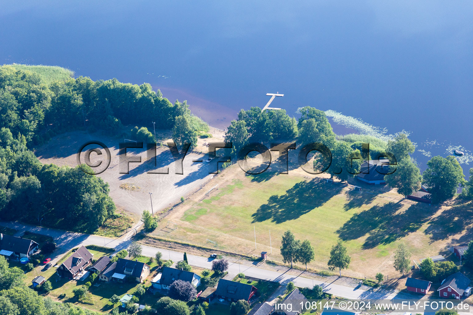 Vue aérienne de Tvetaryd dans le département Kronoberg, Suède