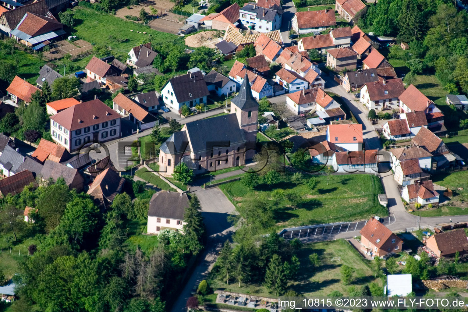 Photographie aérienne de Preuschdorf dans le département Bas Rhin, France