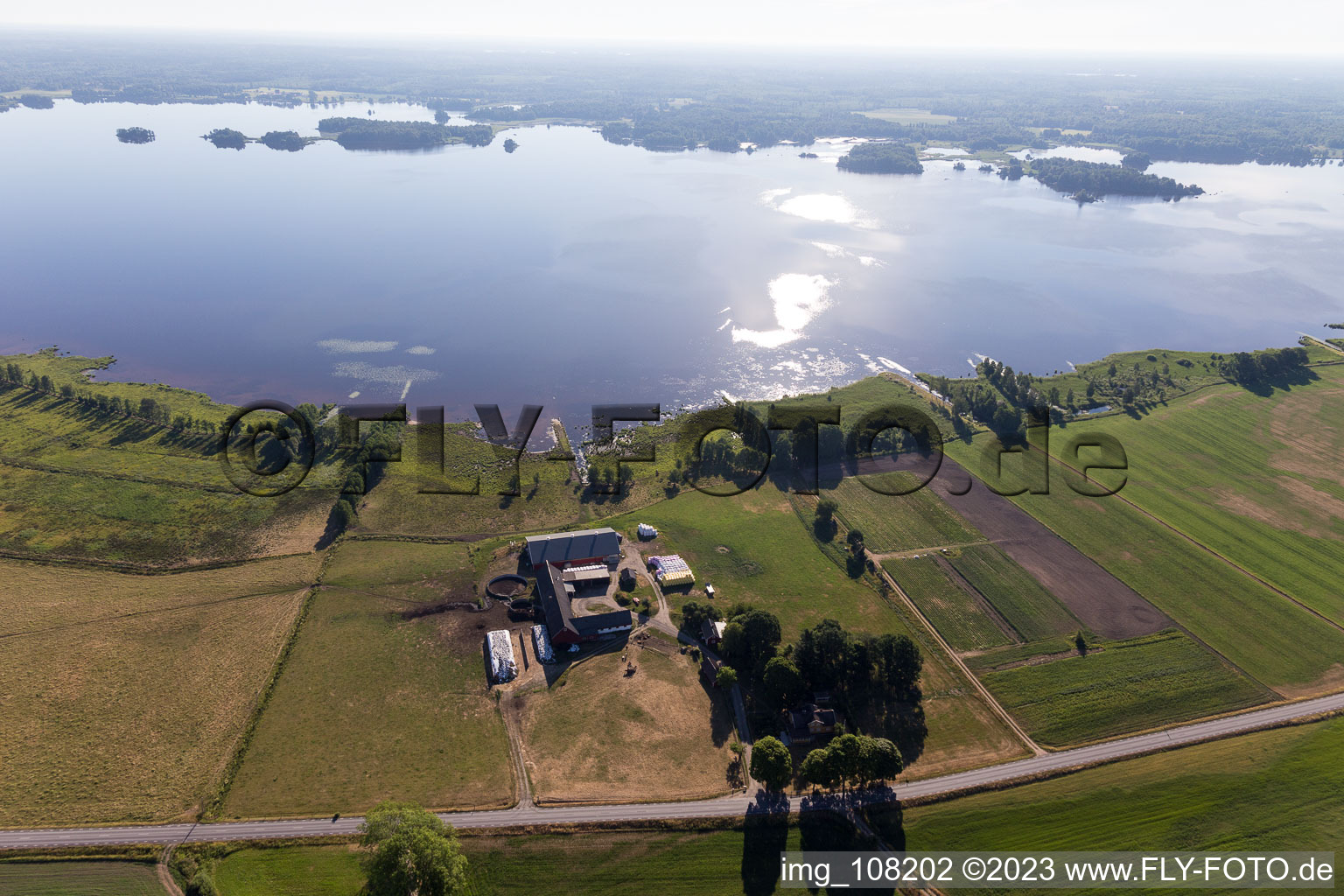 Hunna dans le département Kronoberg, Suède du point de vue du drone