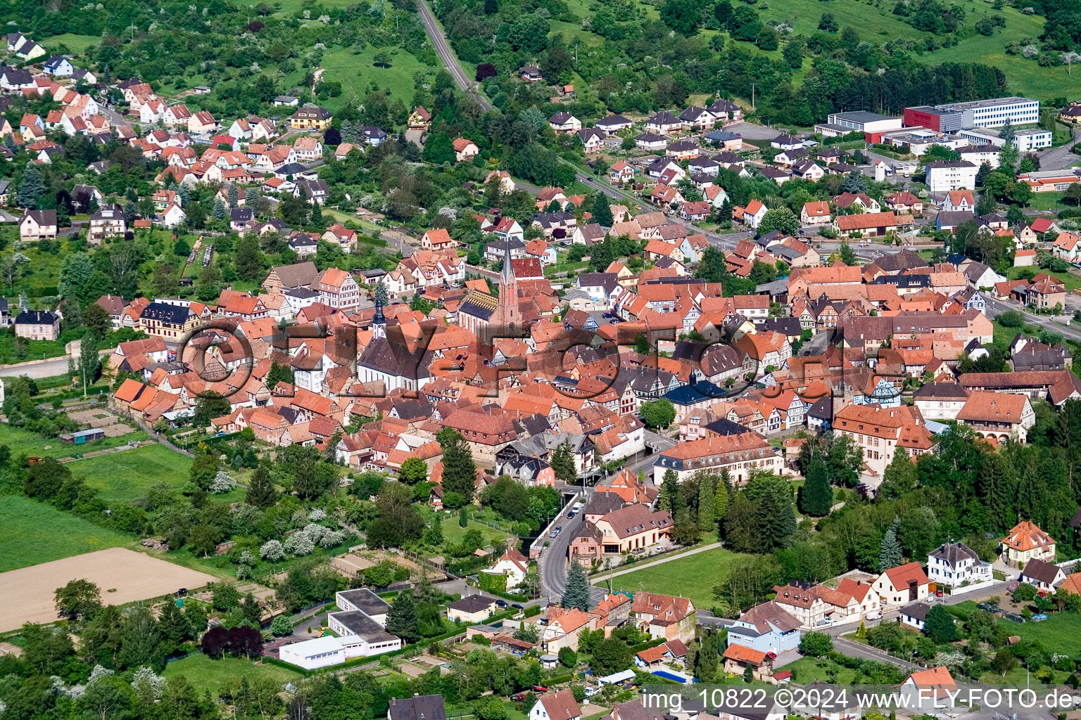 Wœrth dans le département Bas Rhin, France d'en haut