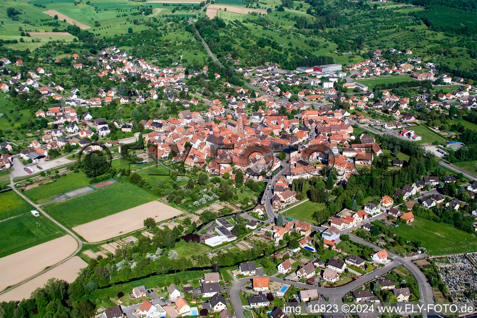 Wœrth dans le département Bas Rhin, France hors des airs