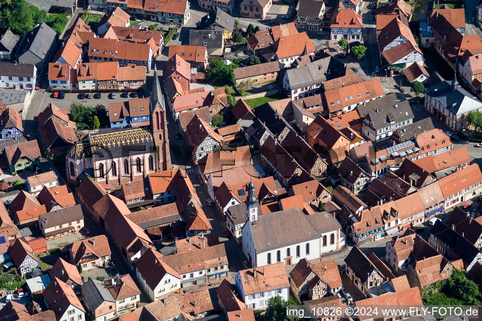 Wœrth dans le département Bas Rhin, France depuis l'avion