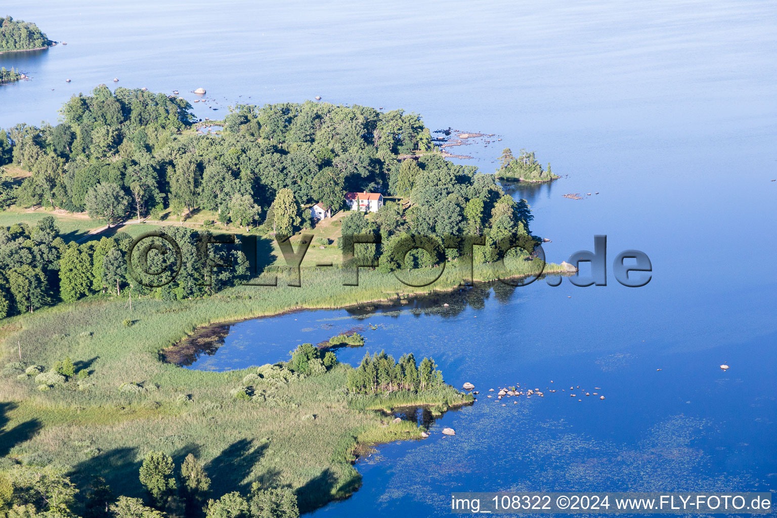 Vue aérienne de Skäggalösa dans le département Kronoberg, Suède