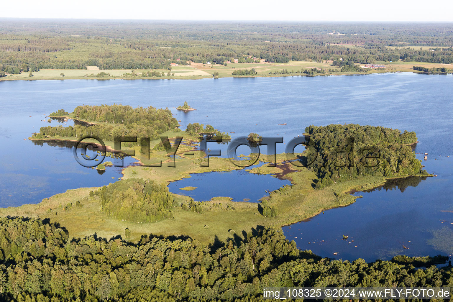 Vue aérienne de Hårestorp dans le département Kronoberg, Suède