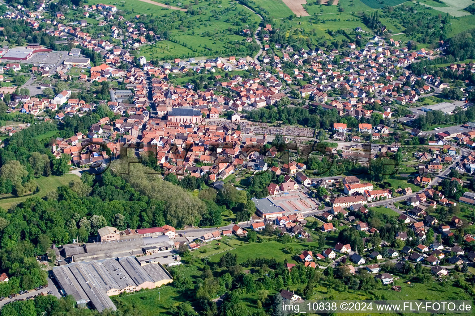 Reichshoffen dans le département Bas Rhin, France hors des airs