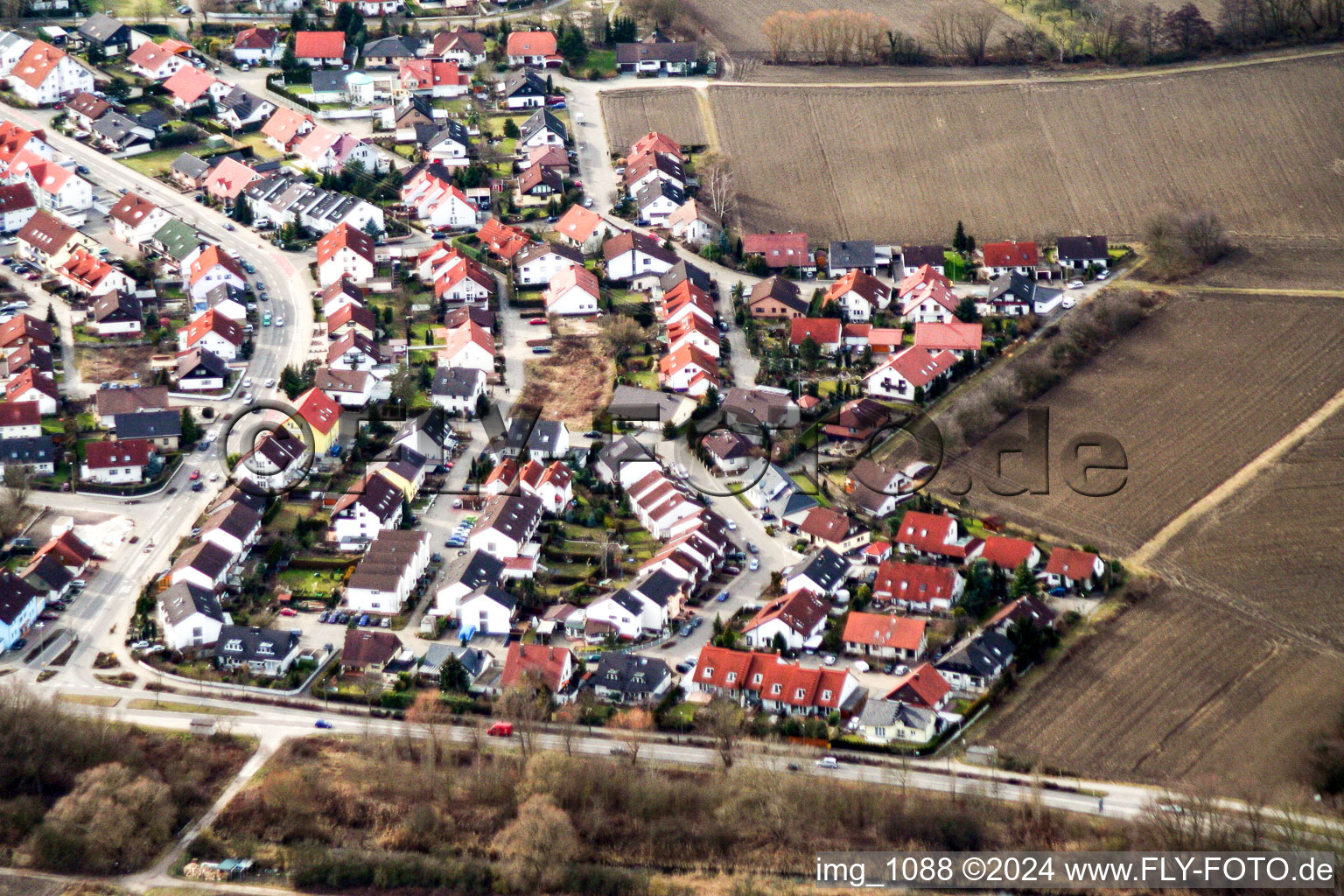 Vue aérienne de Trifelsstr à Hagenbach dans le département Rhénanie-Palatinat, Allemagne