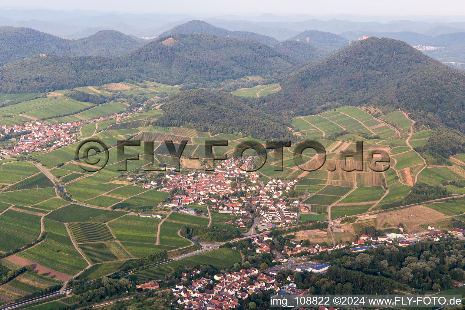 Birkweiler dans le département Rhénanie-Palatinat, Allemagne vue du ciel