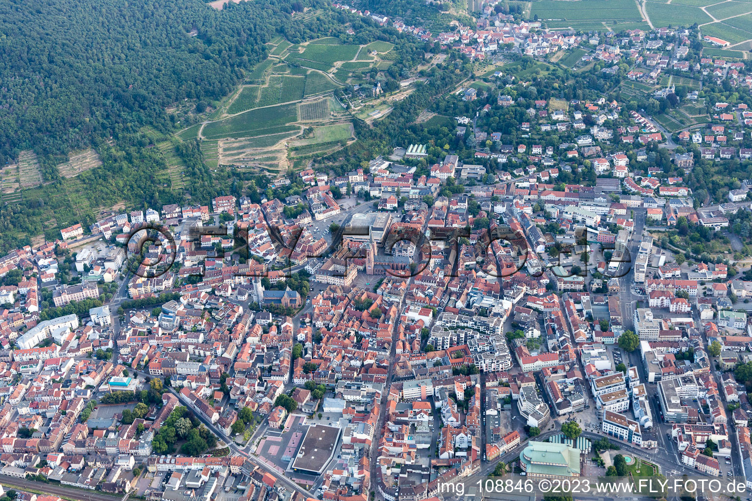 Enregistrement par drone de Neustadt an der Weinstraße dans le département Rhénanie-Palatinat, Allemagne