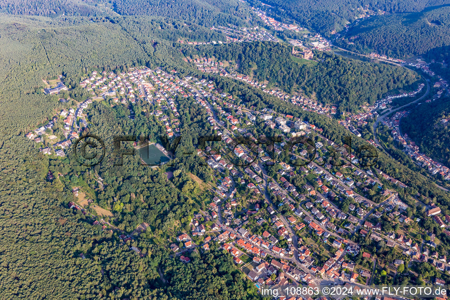 Vue aérienne de Hammelstalstr à le quartier Seebach in Bad Dürkheim dans le département Rhénanie-Palatinat, Allemagne