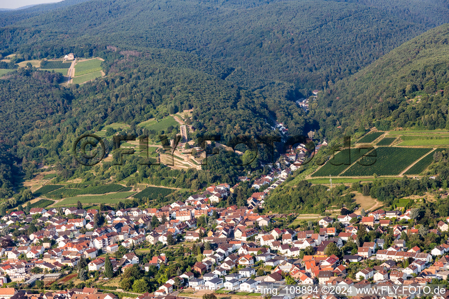 Quartier Wachenheim in Wachenheim an der Weinstraße dans le département Rhénanie-Palatinat, Allemagne d'en haut