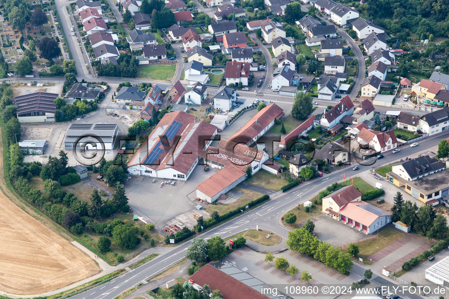 Photographie aérienne de Rheinzabern dans le département Rhénanie-Palatinat, Allemagne