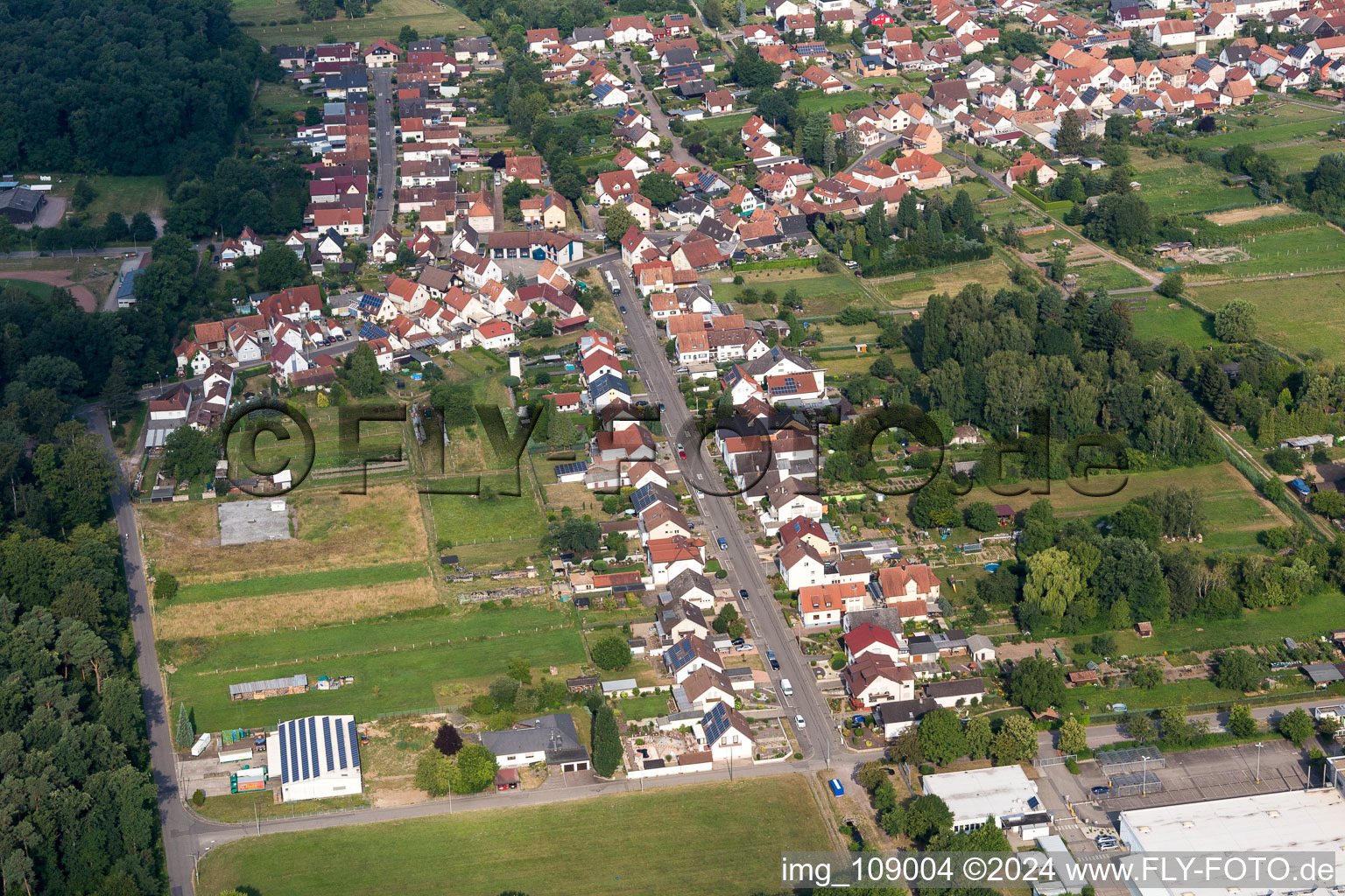 Vue d'oiseau de Quartier Schaidt in Wörth am Rhein dans le département Rhénanie-Palatinat, Allemagne