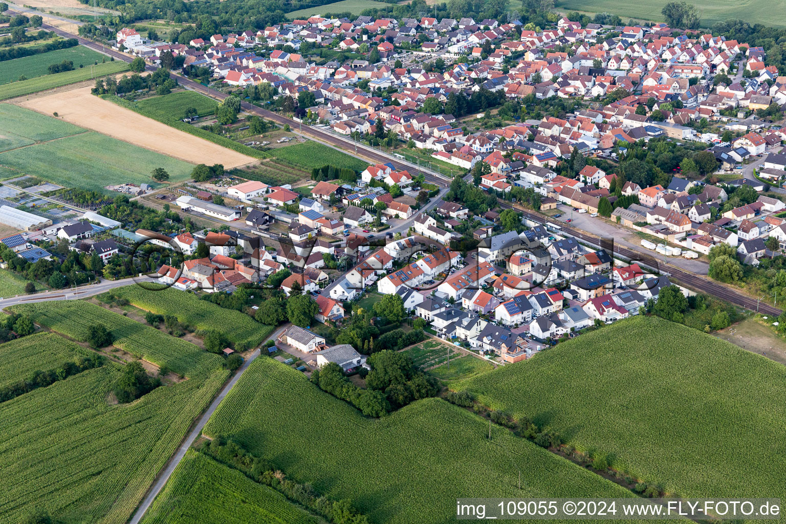 Vue d'oiseau de Quartier Berghausen in Römerberg dans le département Rhénanie-Palatinat, Allemagne