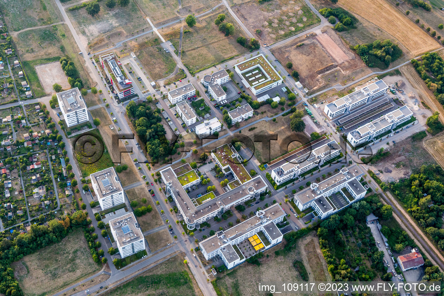 Photographie aérienne de Parc technologique Karlsruhe à le quartier Rintheim in Karlsruhe dans le département Bade-Wurtemberg, Allemagne
