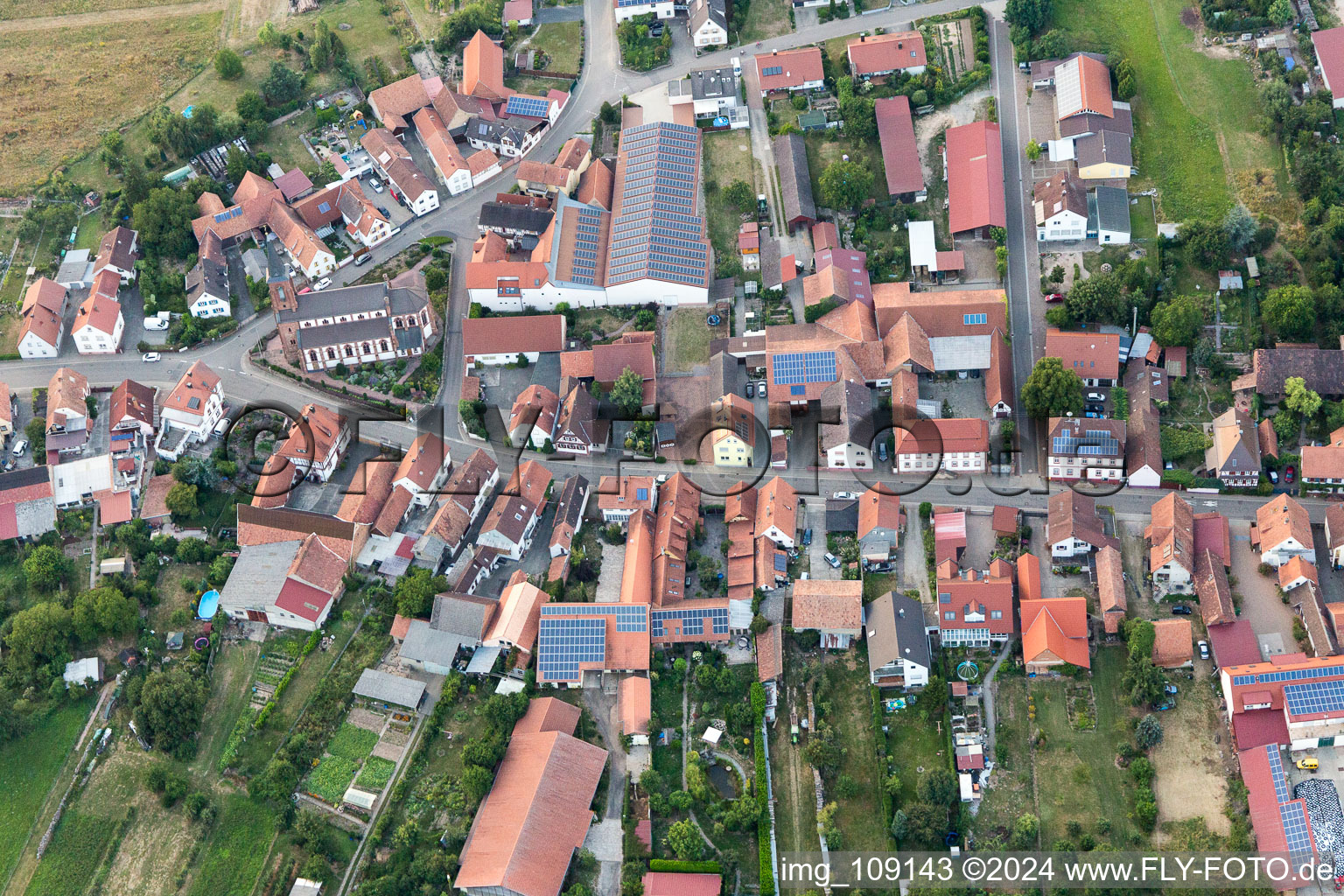 Vue aérienne de Schweighofen dans le département Rhénanie-Palatinat, Allemagne