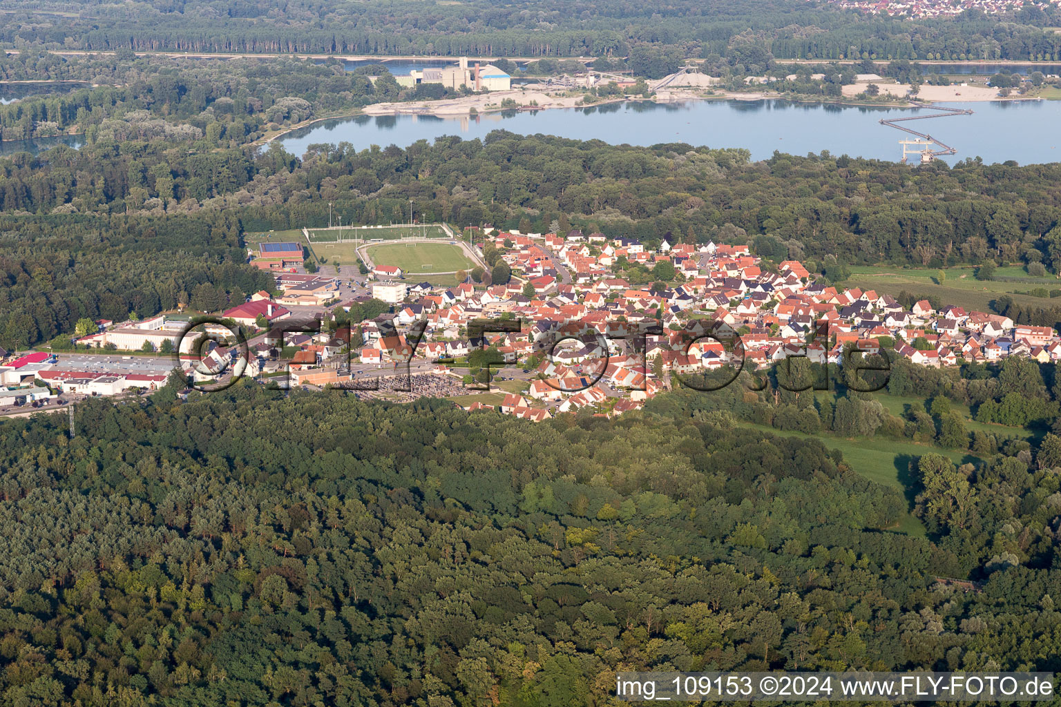 Photographie aérienne de Seltz dans le département Bas Rhin, France