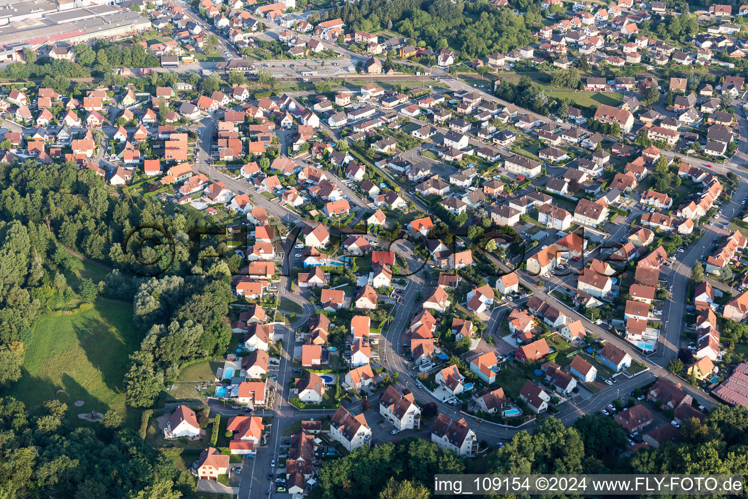 Vue oblique de Seltz dans le département Bas Rhin, France