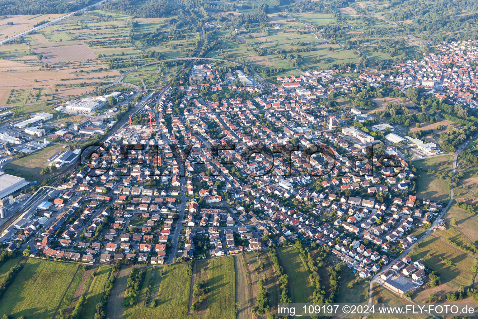 Malsch dans le département Bade-Wurtemberg, Allemagne d'en haut