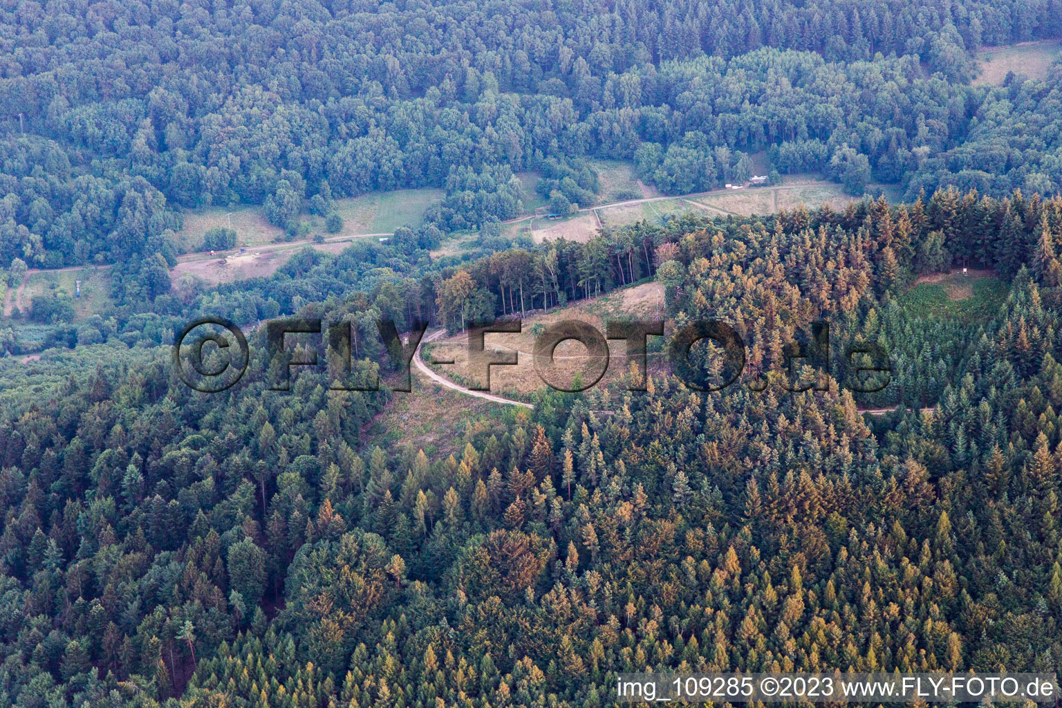 Vue aérienne de Site de décollage des parapentes de Förlenberg à Ranschbach dans le département Rhénanie-Palatinat, Allemagne
